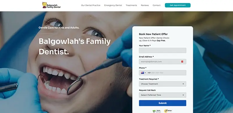 Homepage of the Balgowlah Family Dental website, a family dental practice on Sydney's Northern Beaches